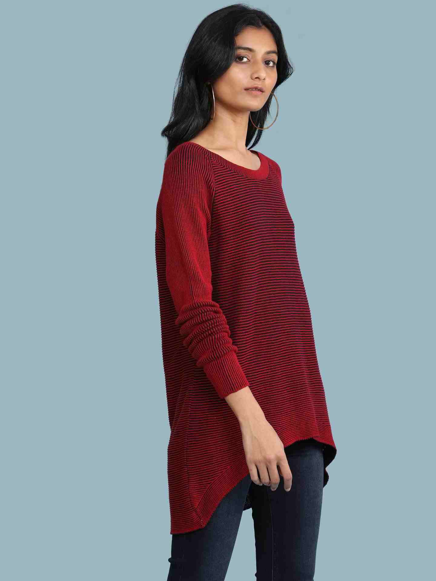 Red Winter Solid Sweater
