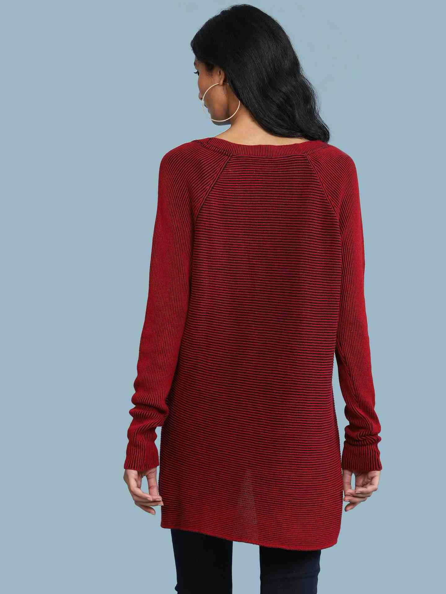 Red Winter Solid Sweater