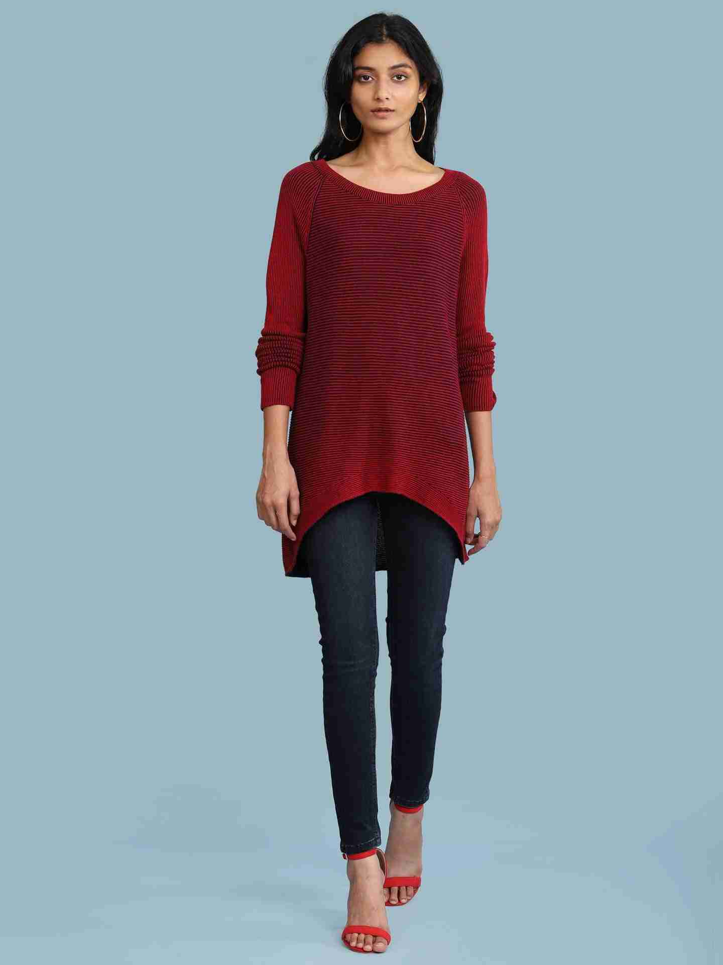 Red Winter Solid Sweater