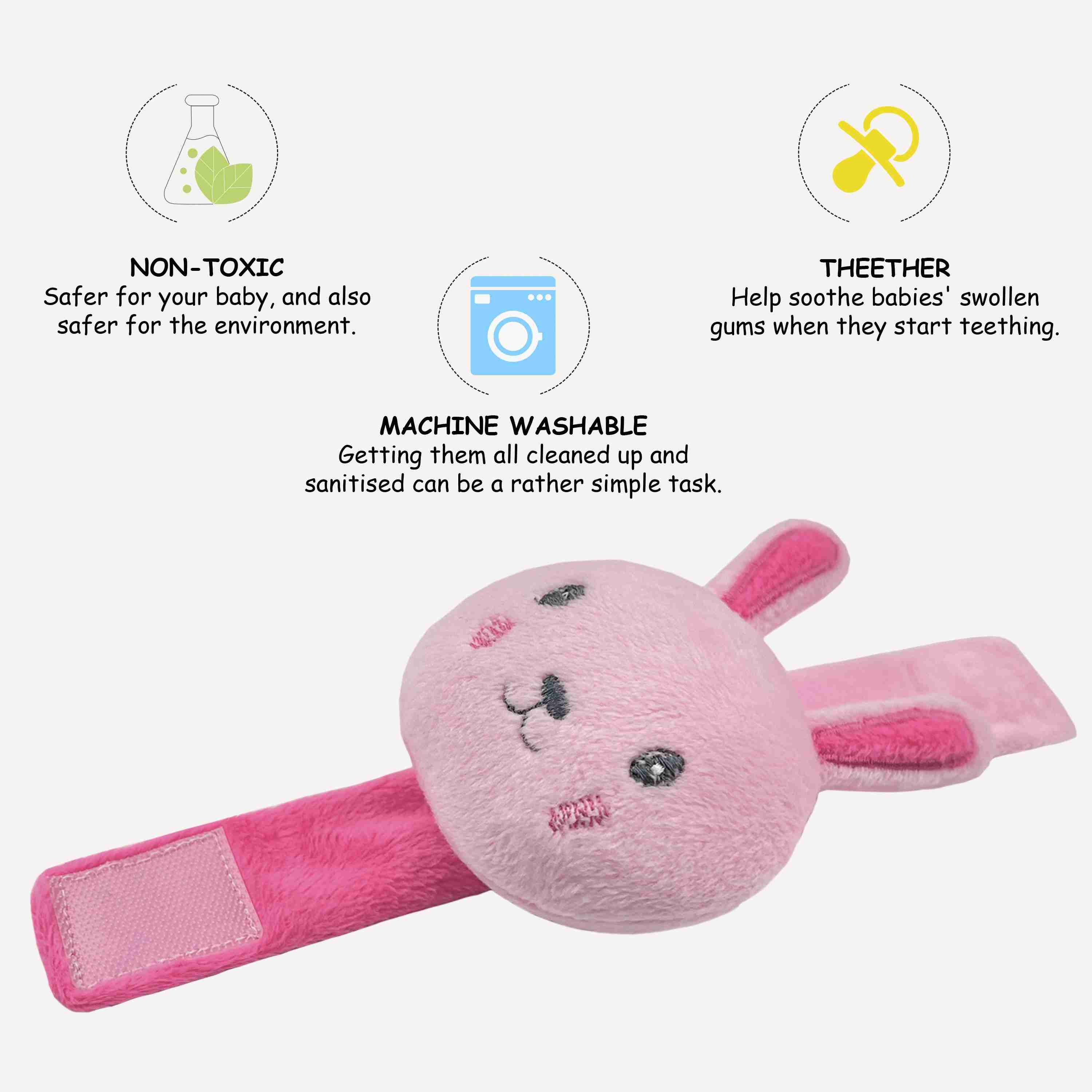 Abracadabra Bunny Wrist Rattle - Pink