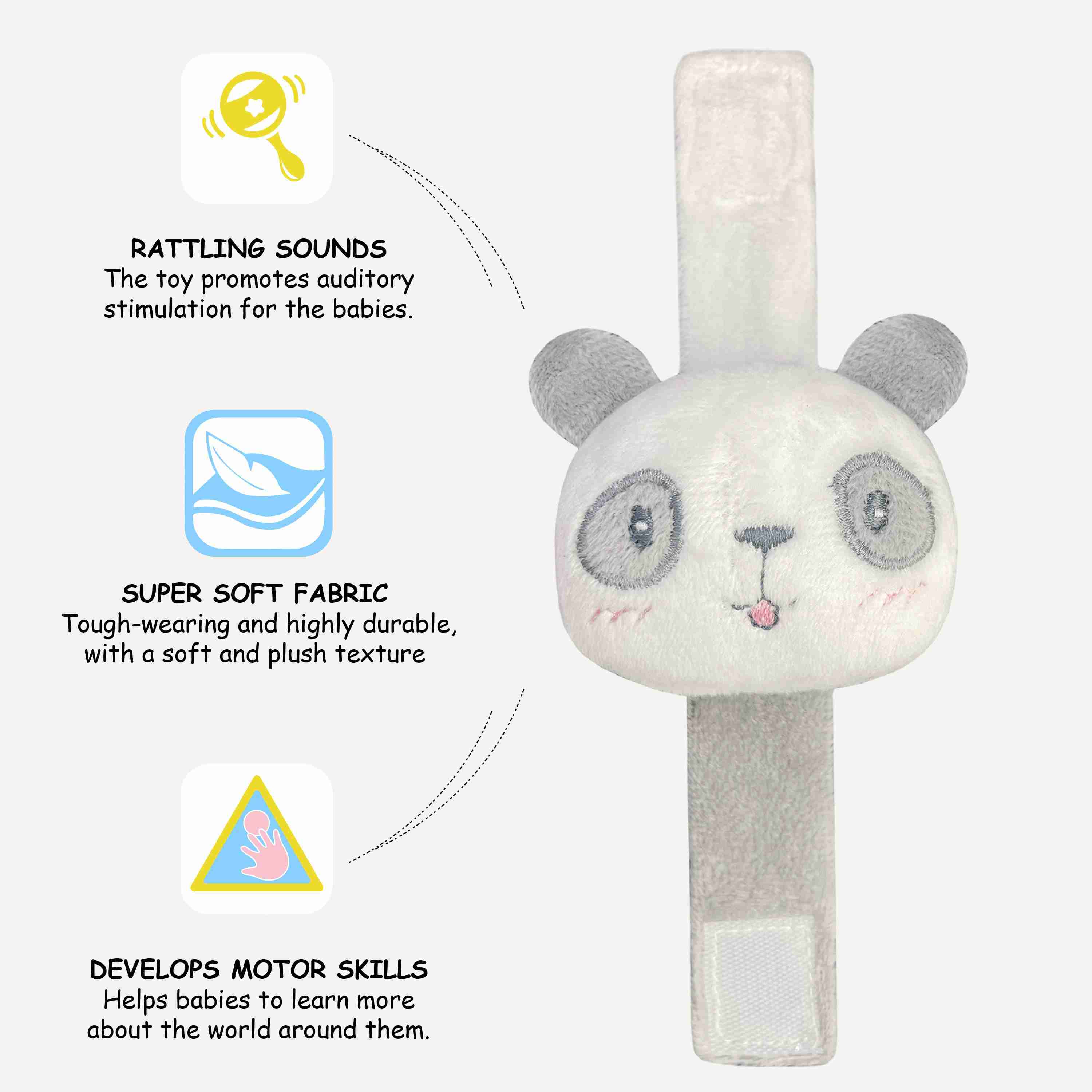 Abracadabra Panda Wrist Rattle - White