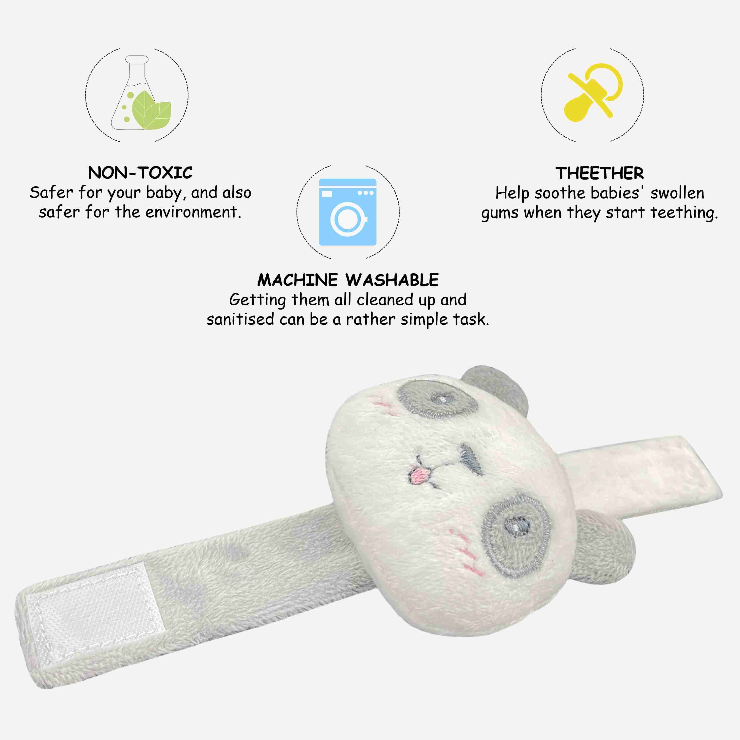 Abracadabra Panda Wrist Rattle - White