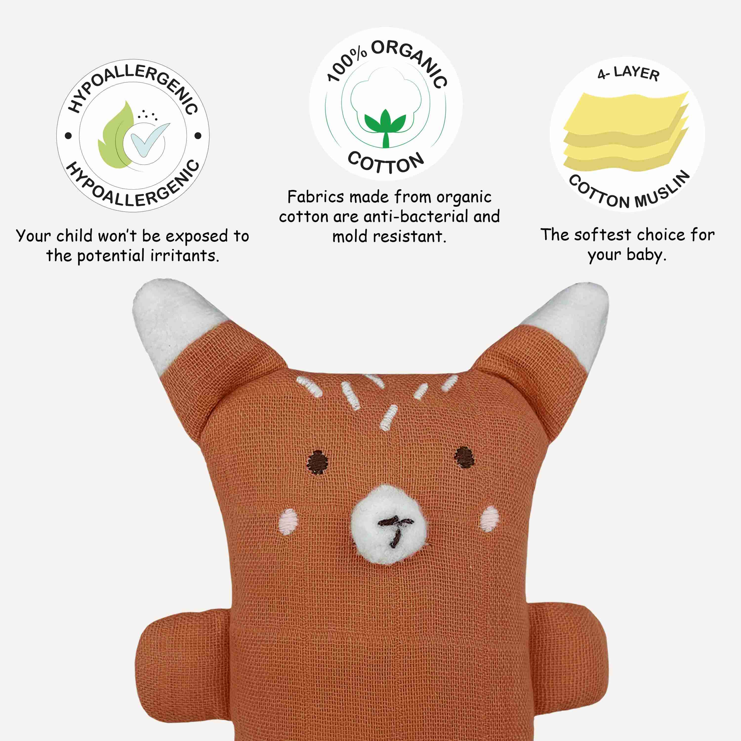 Abracadabra Organics Collectible Fox Cuddle Toy - Red
