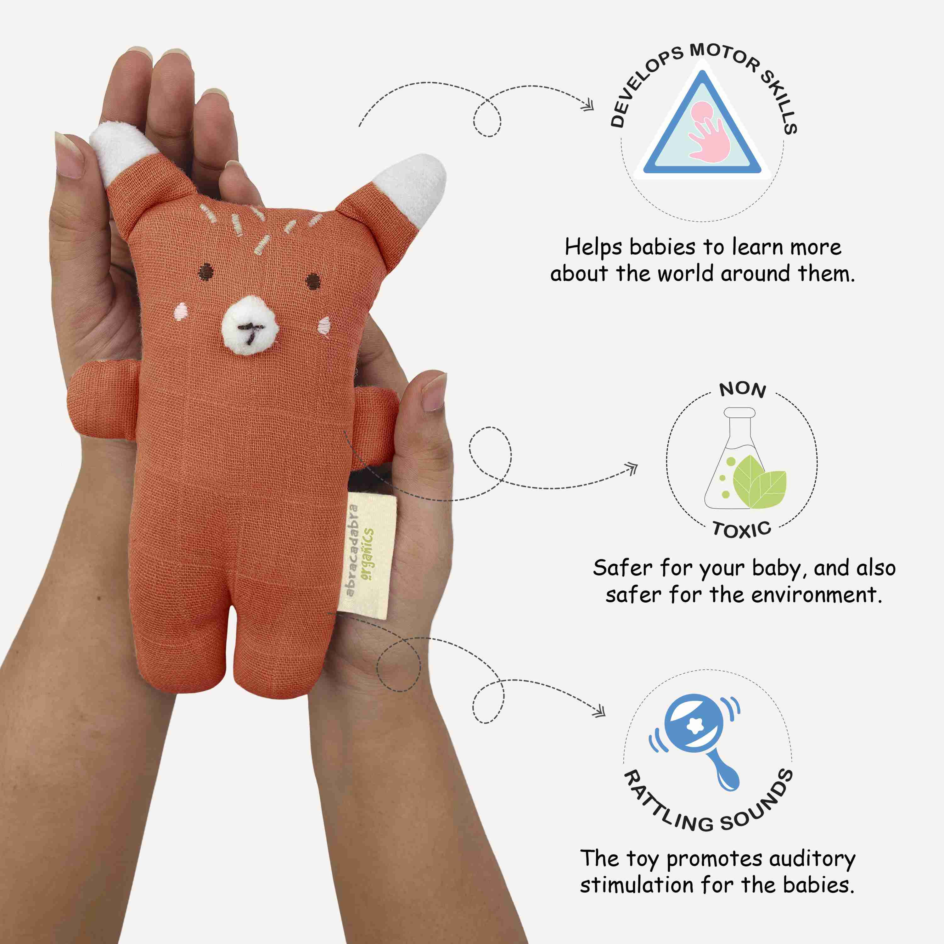 Abracadabra Organics Collectible Fox Cuddle Toy - Red