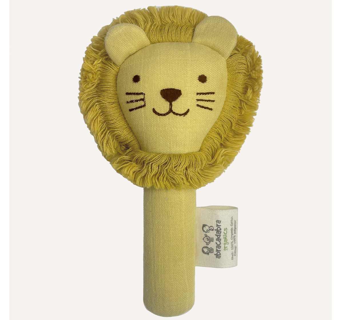 Abracadabra | Abracadabra Organics Collectible Lion Face Rattle - Yellow