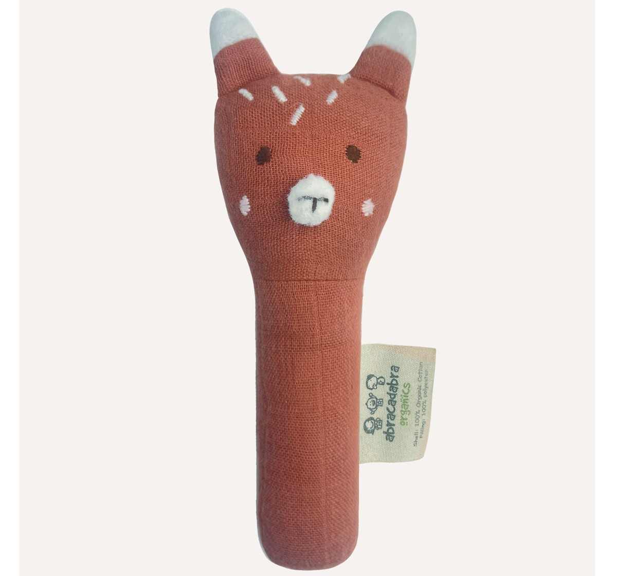 Abracadabra | Abracadabra Organics Collectible Fox Face Rattle - Red