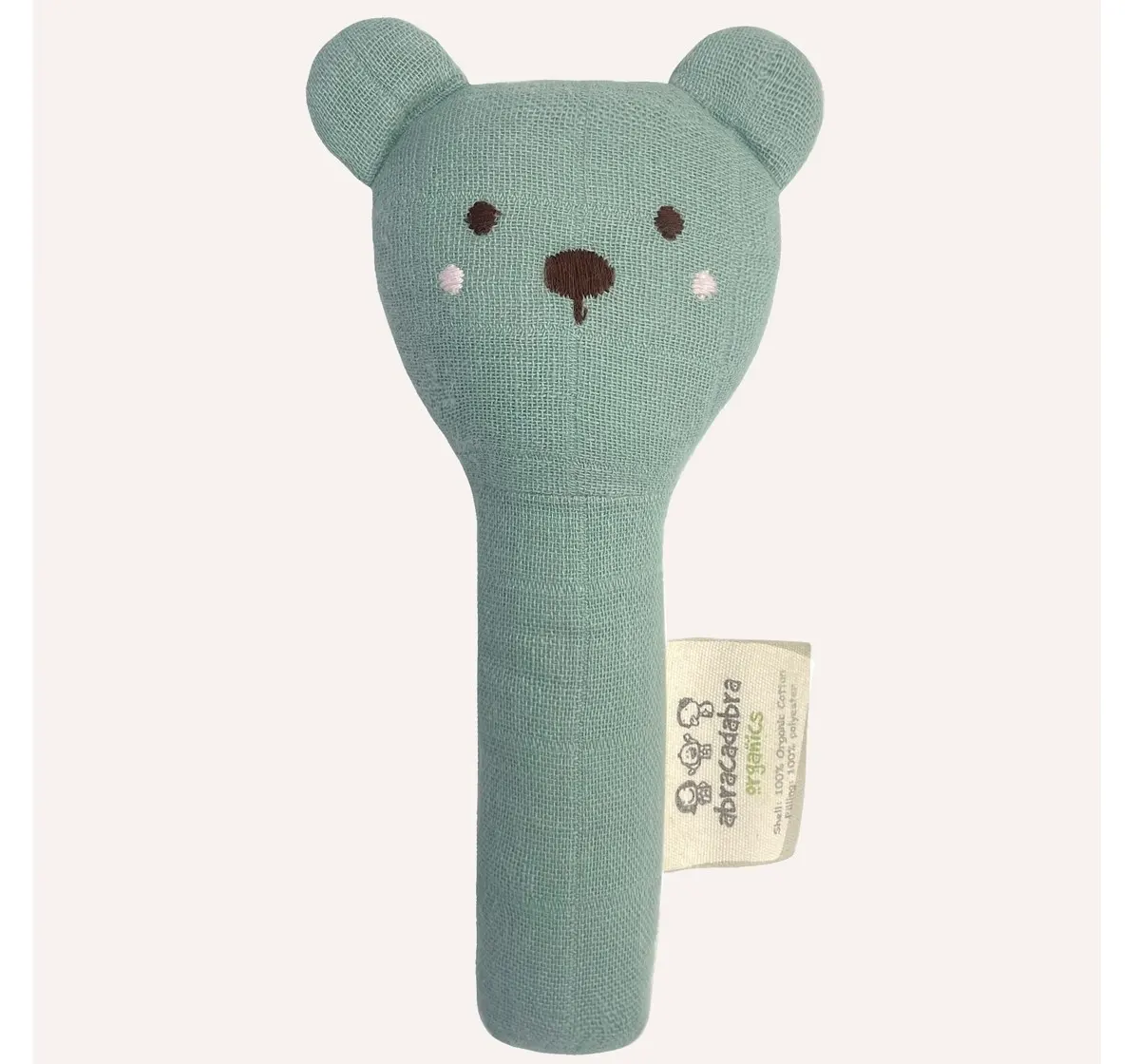 Abracadabra | Abracadabra Organics Collectible Bear Face Rattle - Green