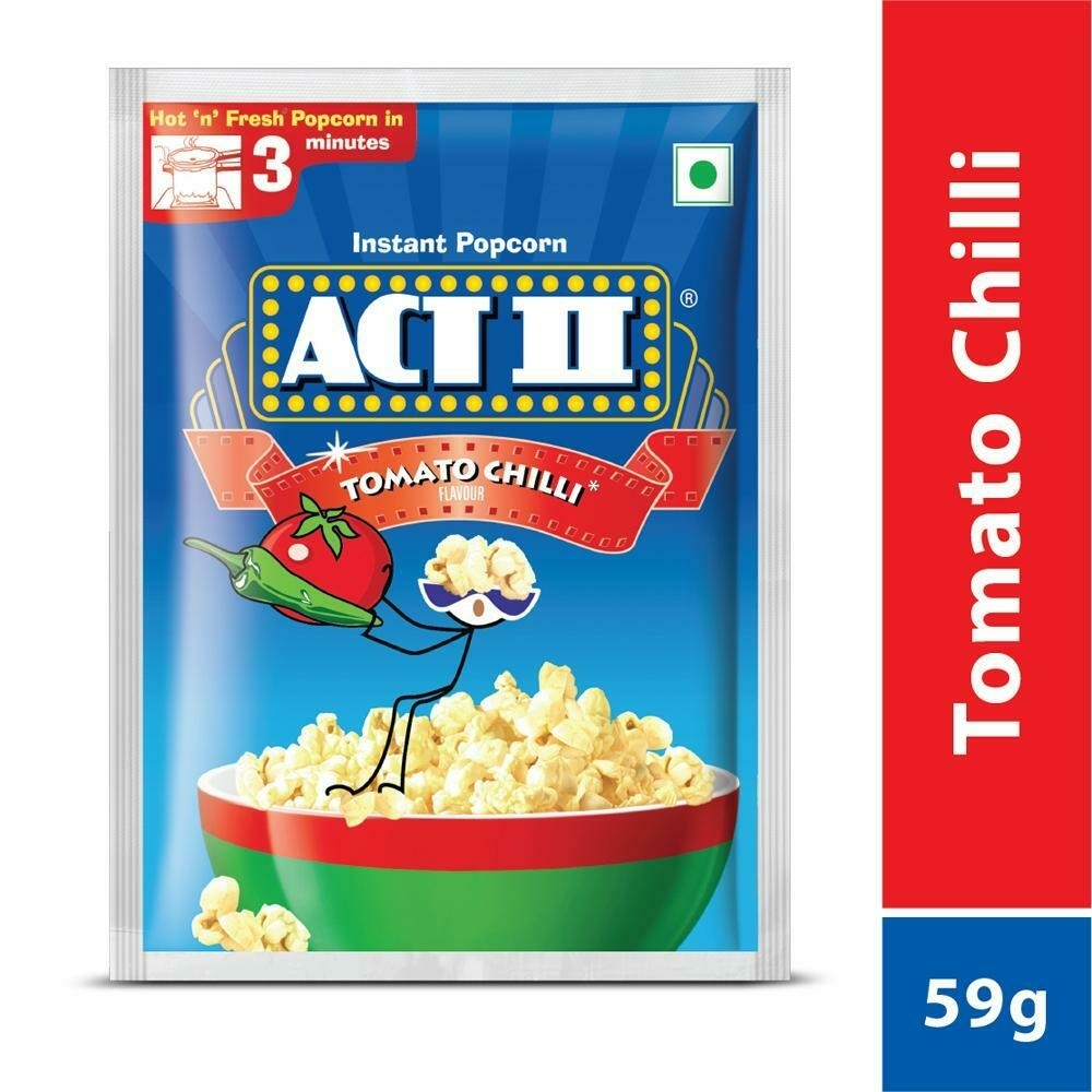 Act II Tomato Chilli Instant Popcorn 59 G
