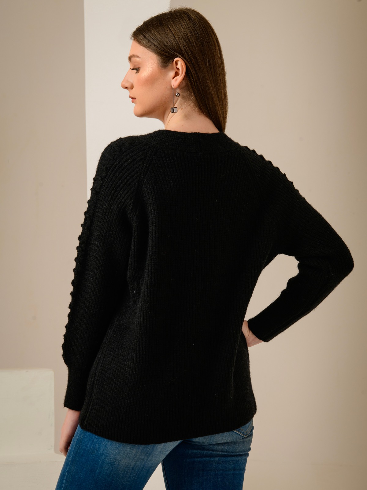 ALBION SMART BLACK LADIES WINTER TOP (WOOLEN)