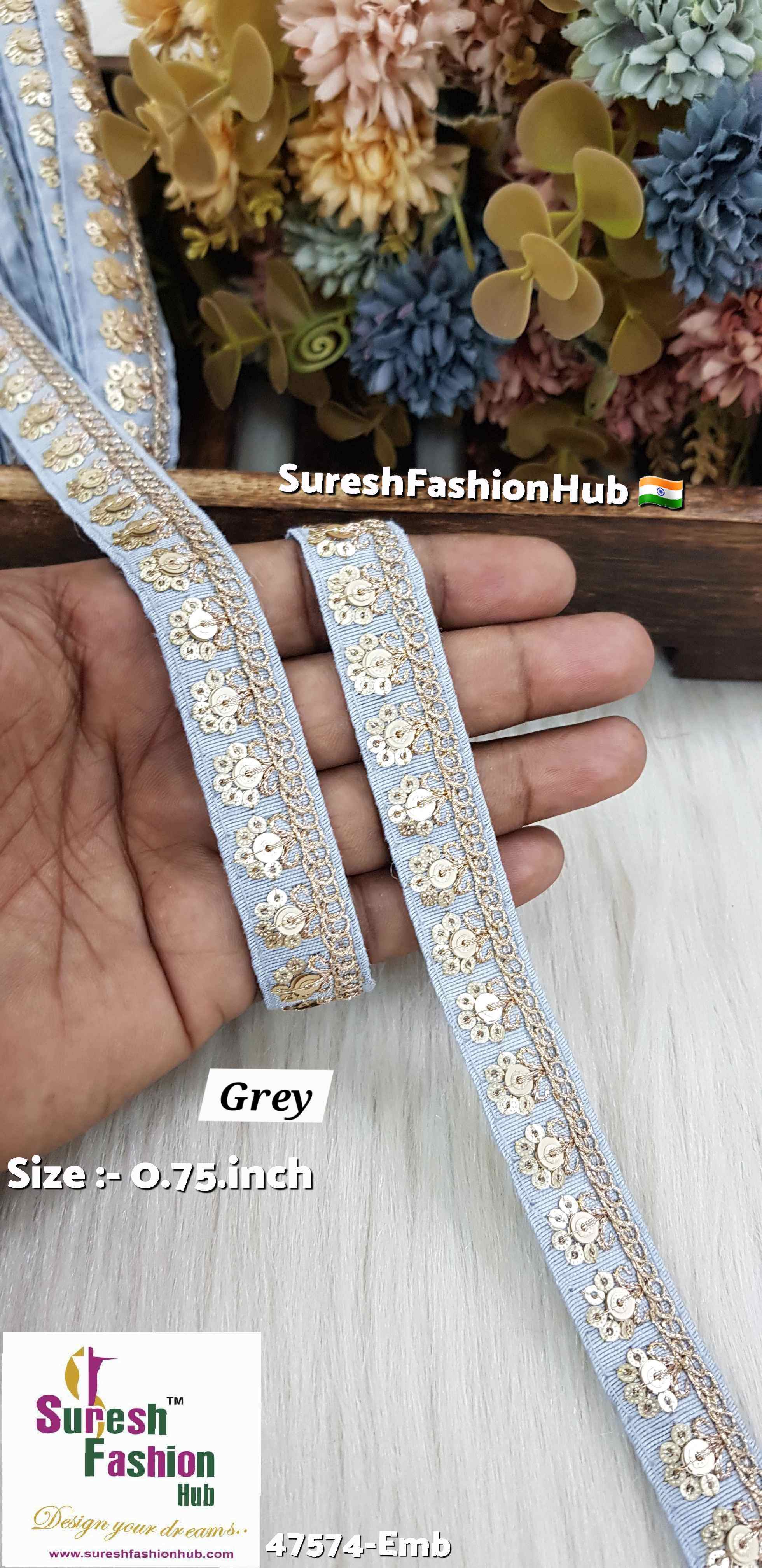 Embroidery Grey Grace  Surat Silk