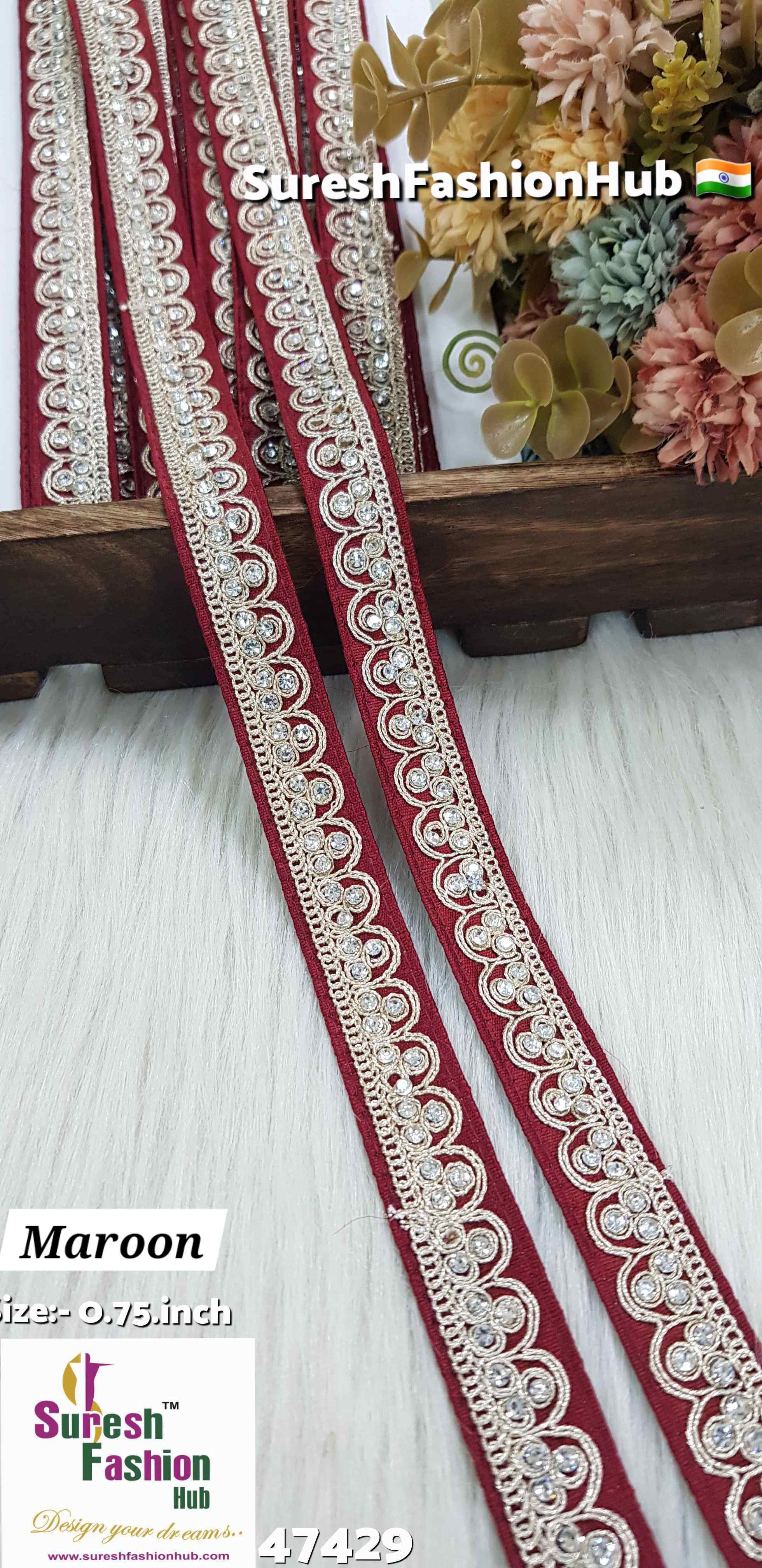 Here are some SEO-optimized ALT text suggestions for your lace products: 1. "Luxurious Pearl Shade Jhalar Lace - Glitter Embellished Trim" 2. "Machine-Made Scalloped Lace - Elegant Border for Sarees" 3. "Gota and Zari Lace for Sarees - Traditional Ethnic Embellishment" 4. "Decorative Jhalar Lace with Glitter Dori - Fe