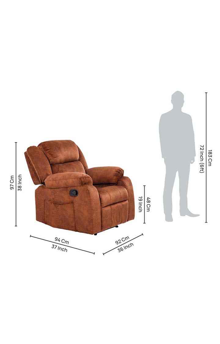 neudot  Ease Rocker Single Seater Fabric Recliner - Marble Brown