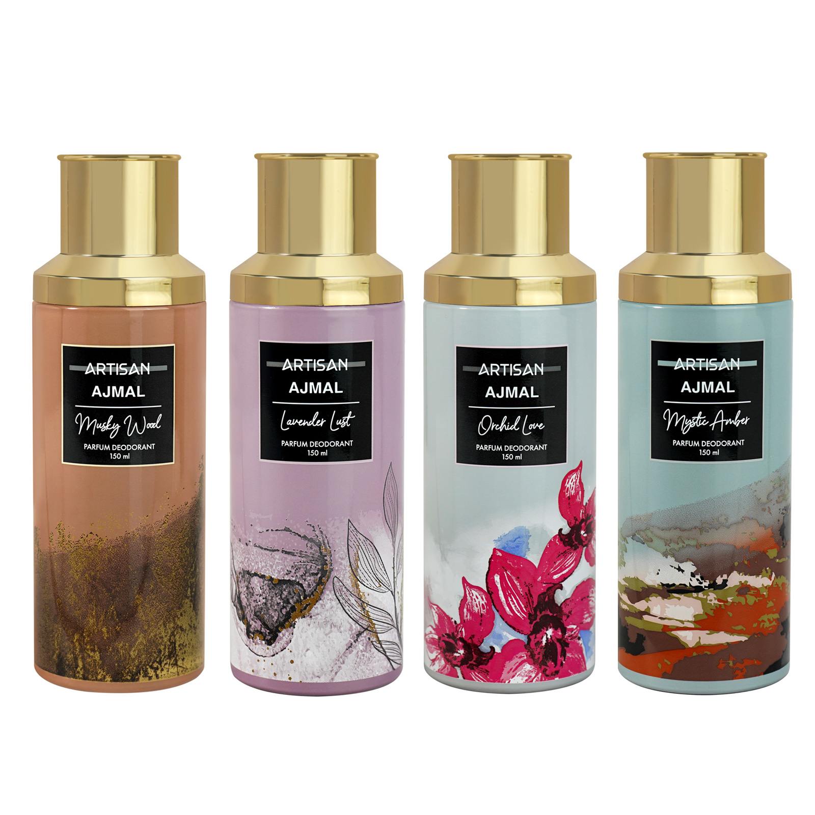 AJMAL ARTISAN MUSKY WOOD LAVENDER LUST ORCHID LOVE MYSTIC