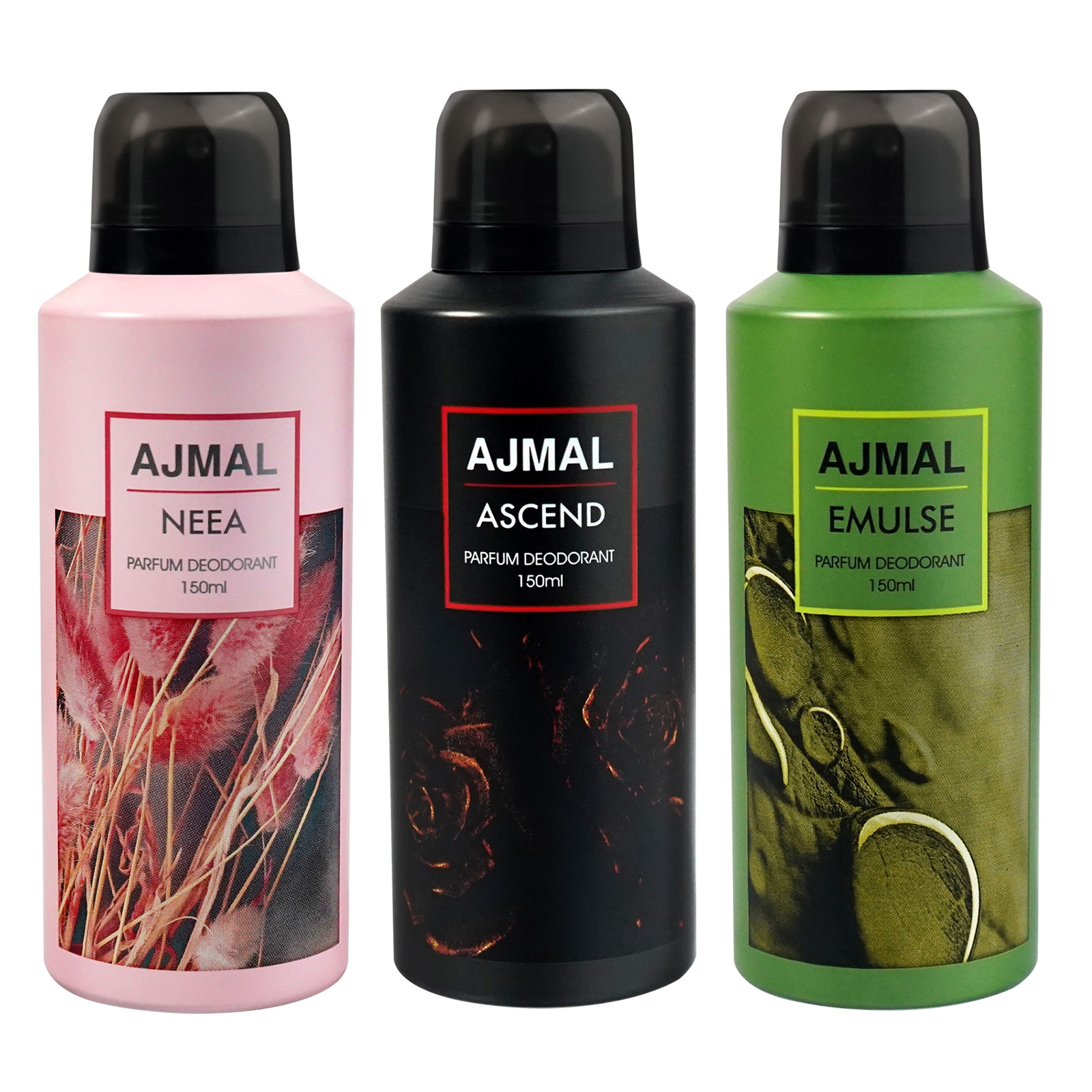 Ajmal | Ajmal Neea, Ascend and Emulse Deodorant Perfume 150ML Each Long Lasting Spray Party Wear Gift For Men and Women Online Exclusive 0