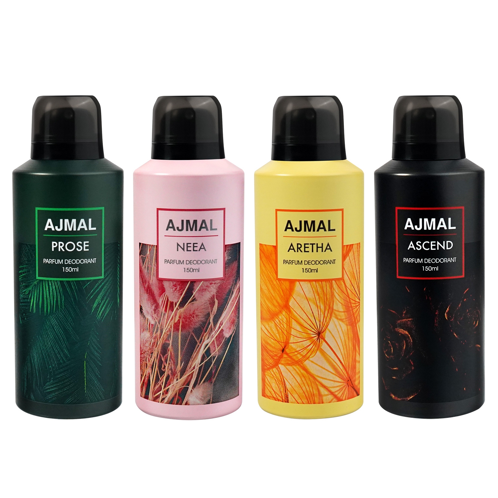 Ajmal | Ajmal Prose, Neea, Aretha and Ascend Deodorant Perfume 150ML Each Long Lasting Spray Party Wear Gift For Men and Women Online Exclusive 0