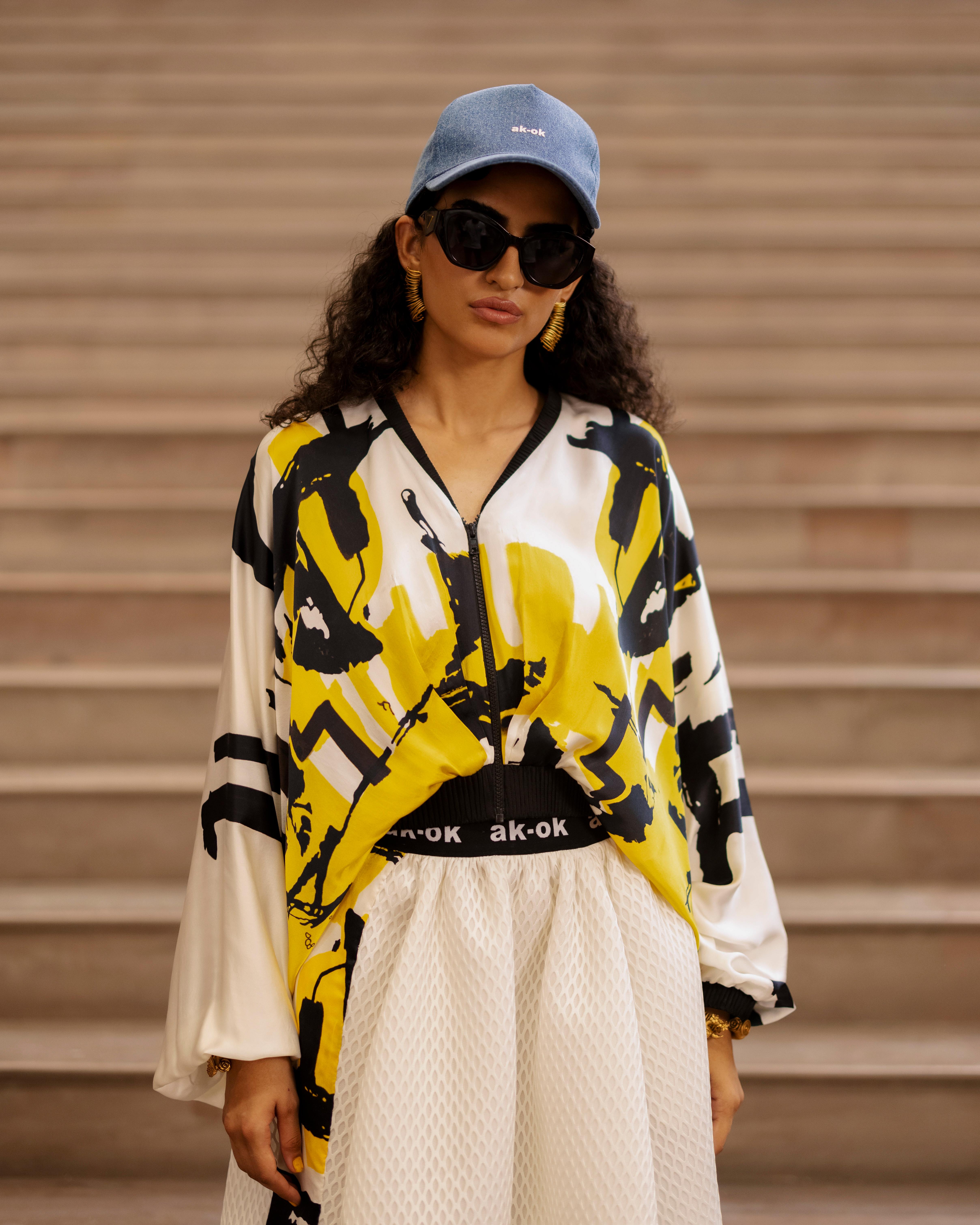 ABSTRACT PRINTED CROP TOP