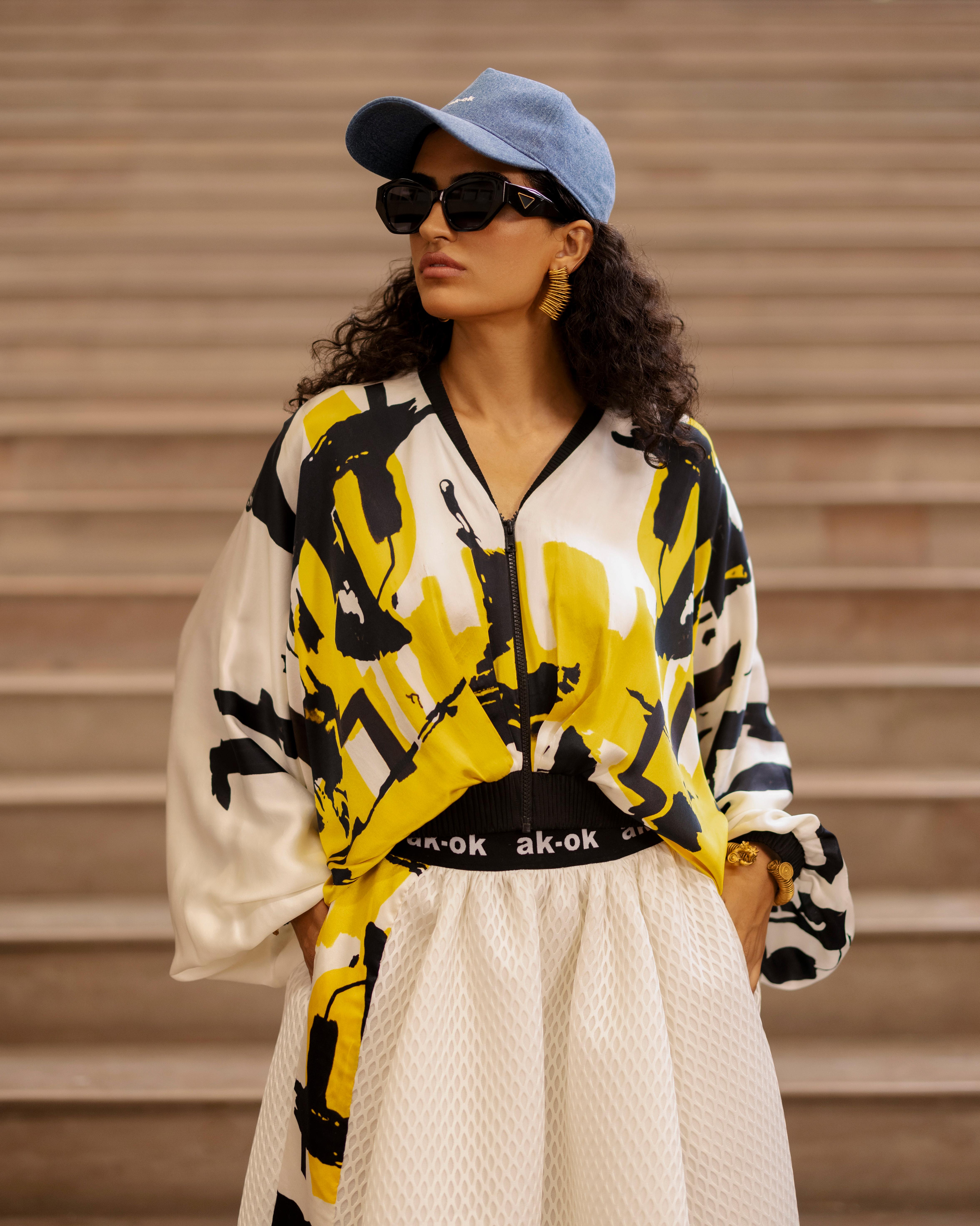ABSTRACT PRINTED CROP TOP