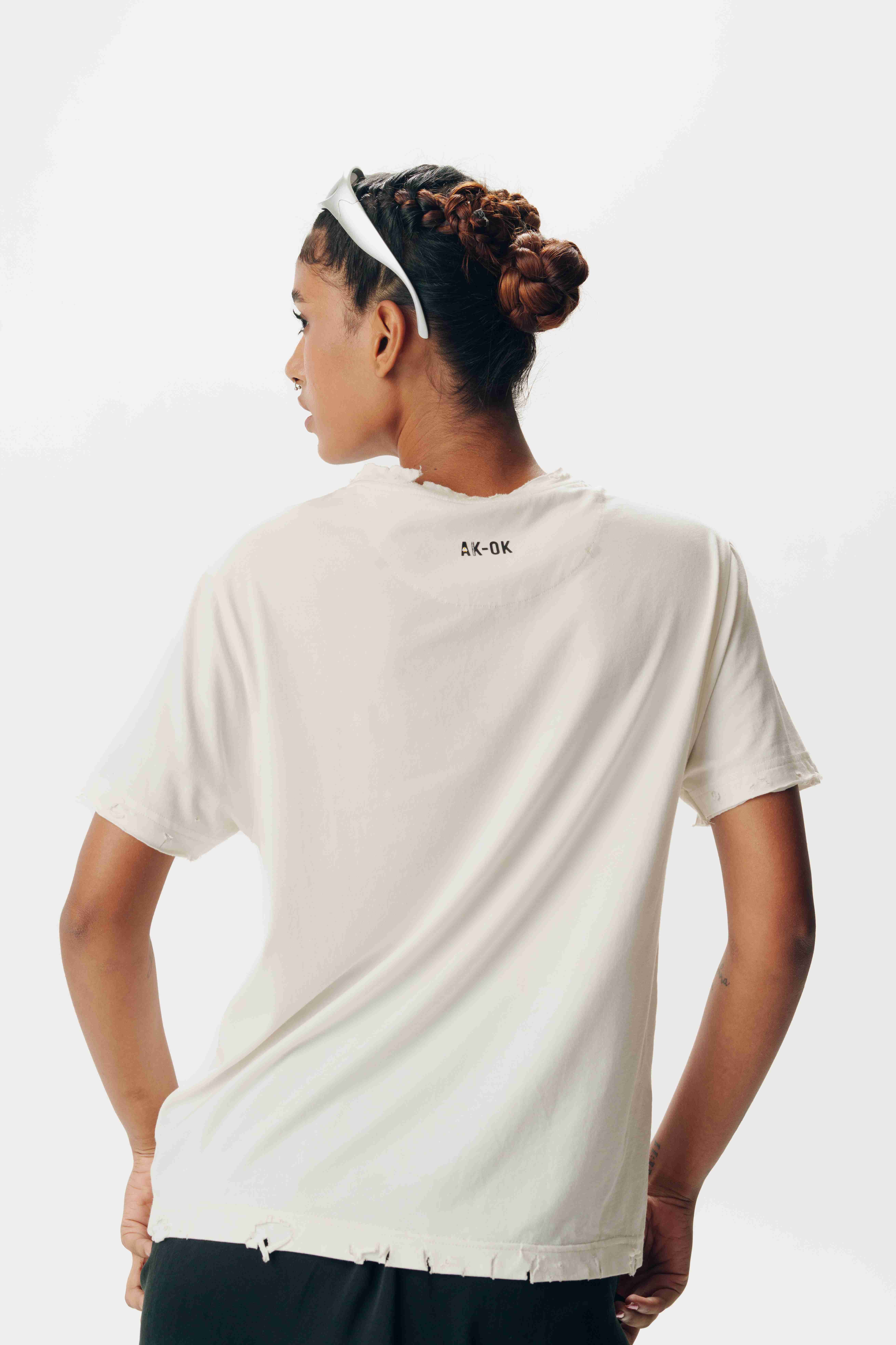 AK-OK Influencer-Inspired Tie-Dye Cotton T-Shirt with Iconic Art Print