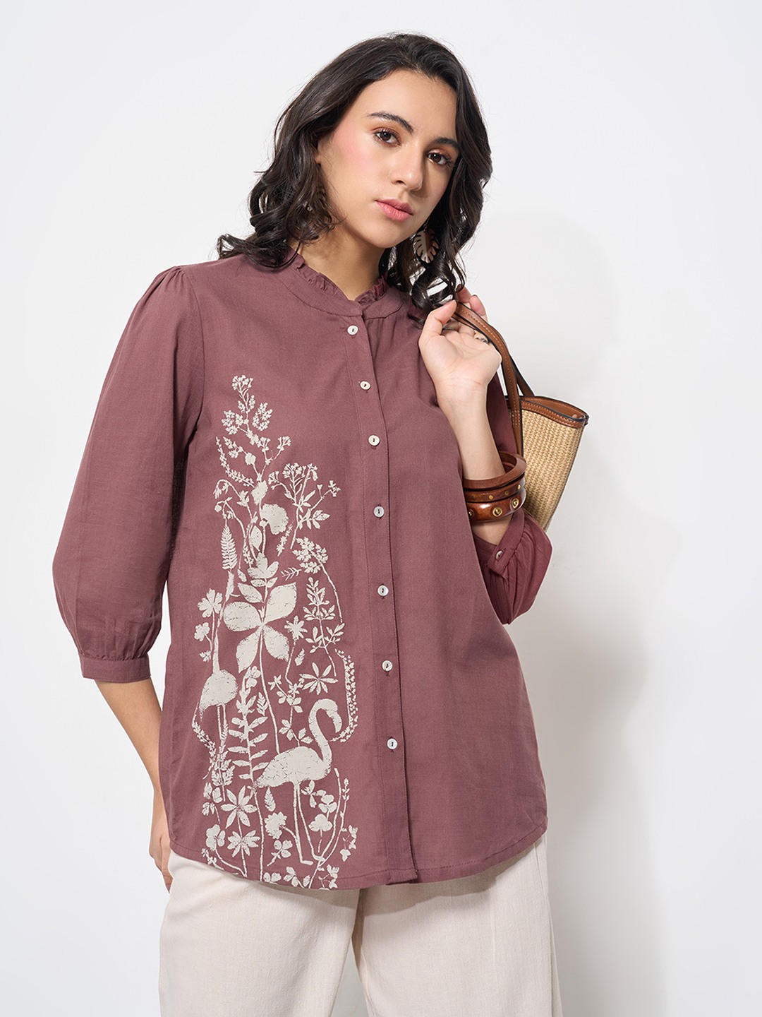 Marsala Flora & Fauna Print Tunic