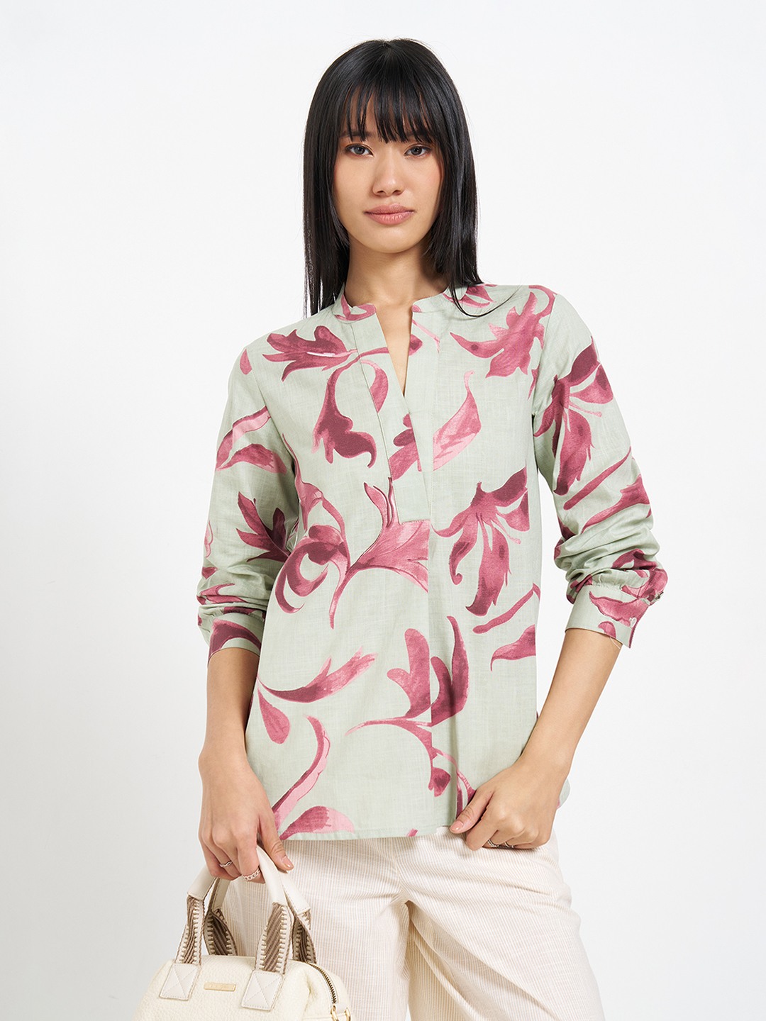 Sage Floral Print Tunic