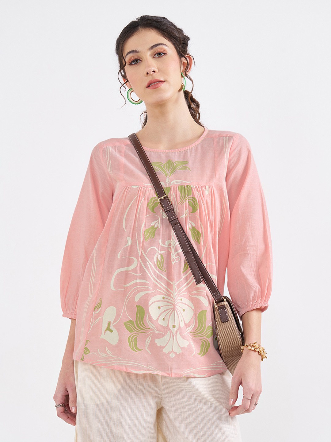 Pink Ornamental Print Tunic
