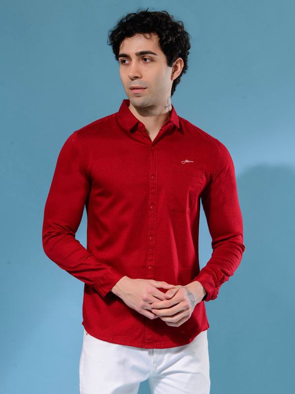 ALBION MENS HORIZON RED SHIRT