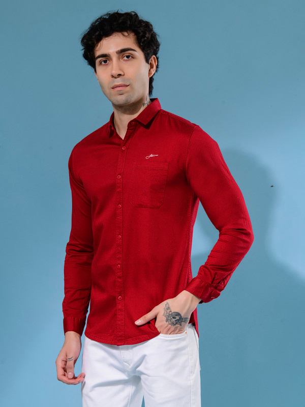 ALBION MENS HORIZON RED SHIRT