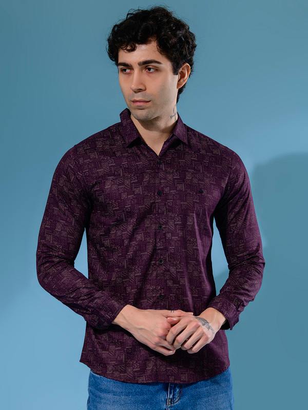 ALBION MENS HORIZON MAROON SHIRT