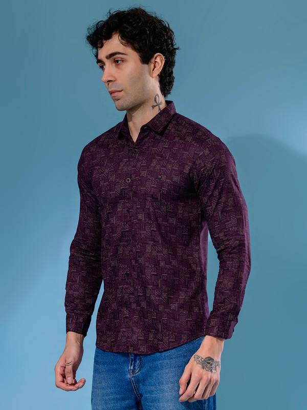 ALBION MENS HORIZON MAROON SHIRT
