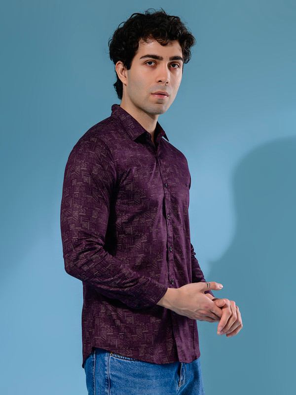 ALBION MENS HORIZON MAROON SHIRT