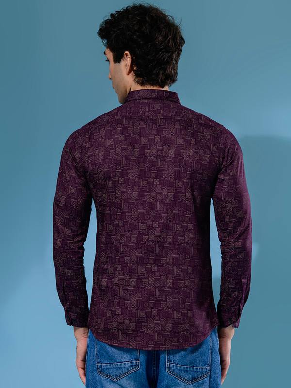 ALBION MENS HORIZON MAROON SHIRT