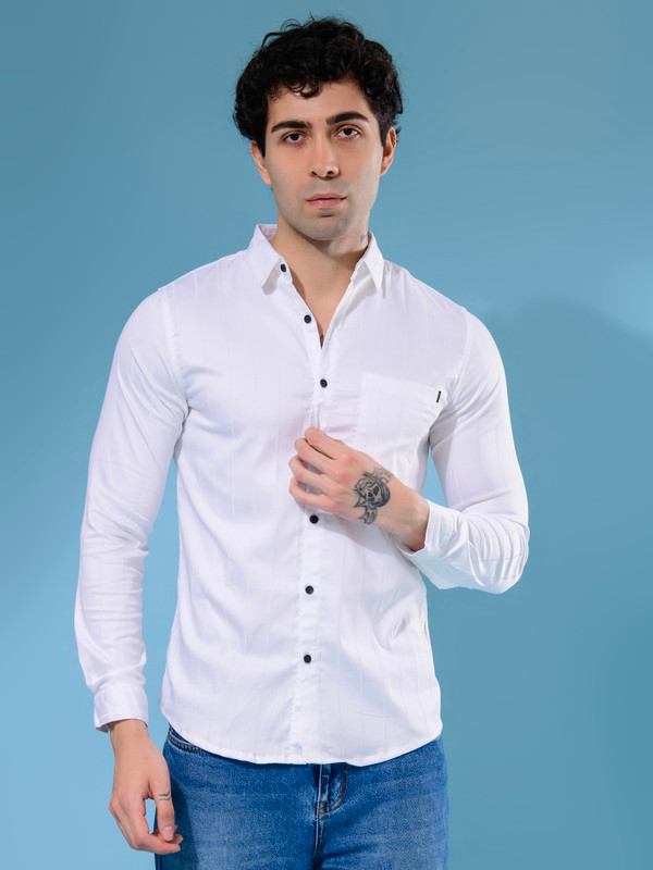 ALBION MENS HORIZON WHITE SHIRT