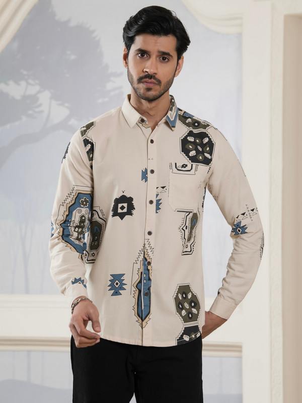 ALBION MENS HORIZON CREAM SHIRT