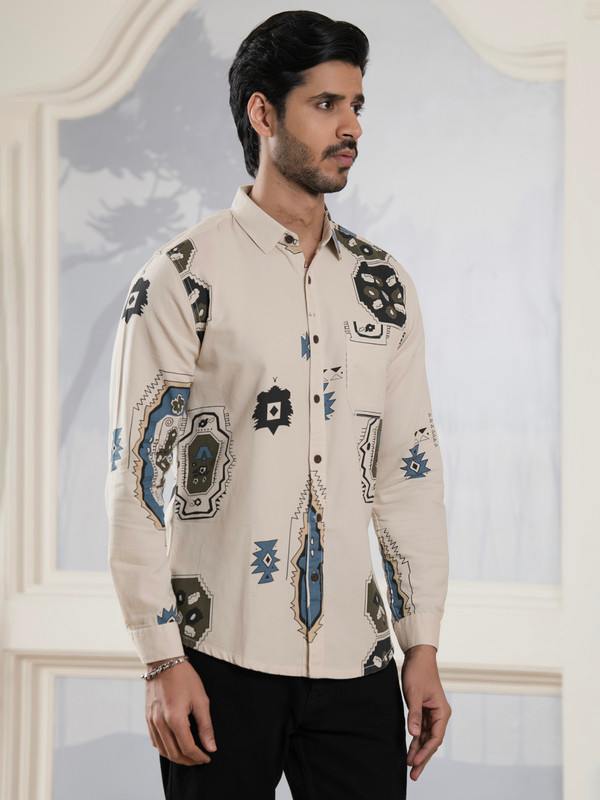 ALBION MENS HORIZON CREAM SHIRT