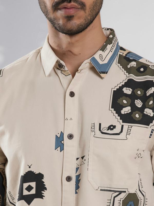 ALBION MENS HORIZON CREAM SHIRT