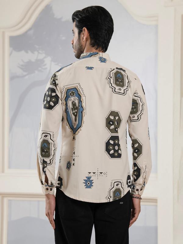 ALBION MENS HORIZON CREAM SHIRT