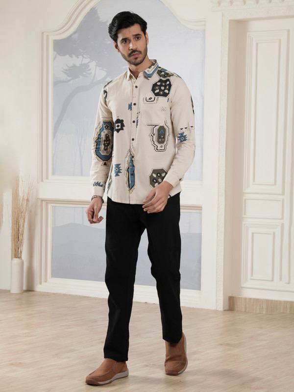ALBION MENS HORIZON CREAM SHIRT