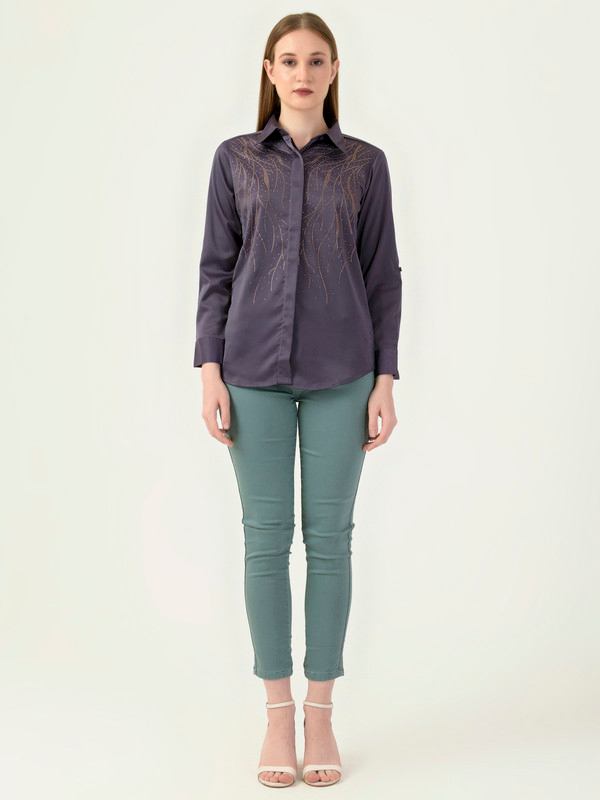 Albion Women Smart Premium Lavender Casual Shirt