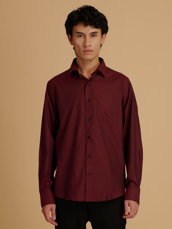 Albion Premium Mens Mehroon Shirt Fs