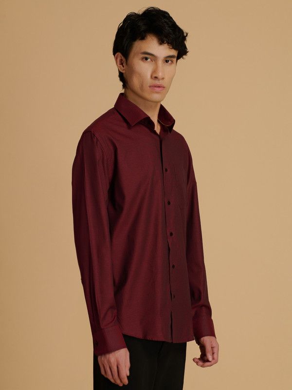 Albion Premium Mens Mehroon Shirt Fs