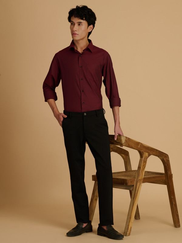 Albion Premium Mens Mehroon Shirt Fs