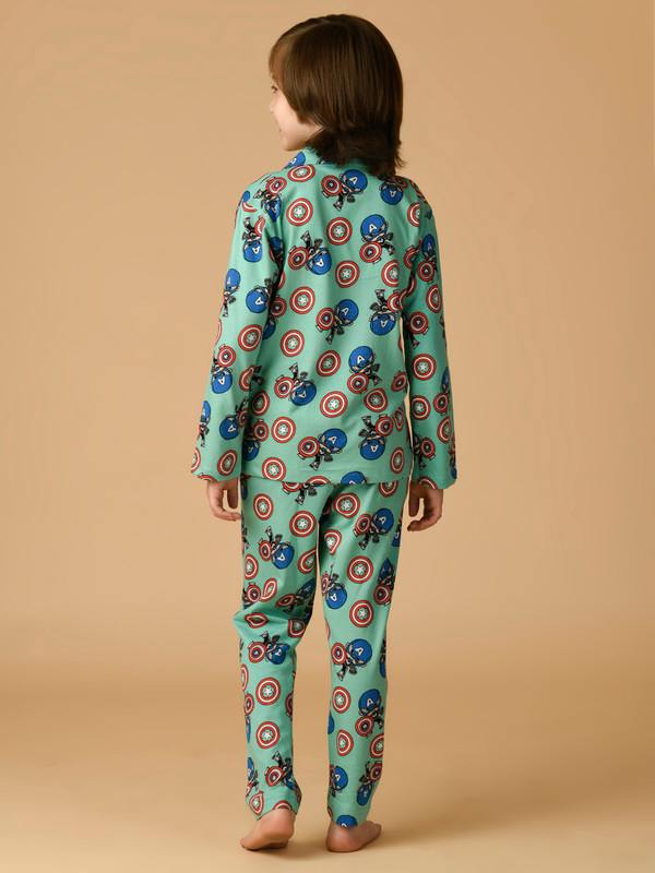 ALBION PREMIUM BOYS GREEN NIGHT SUIT