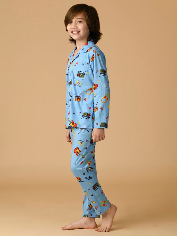ALBION PREMIUM BOYS SKY BLUE NIGHT SUIT