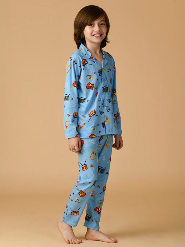 ALBION PREMIUM BOYS SKY BLUE NIGHT SUIT