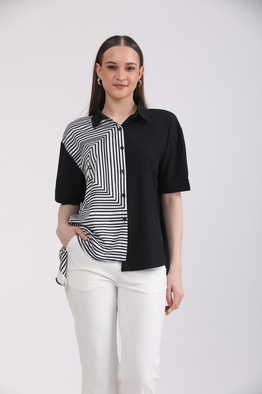 Albion Women Black Blouson Top