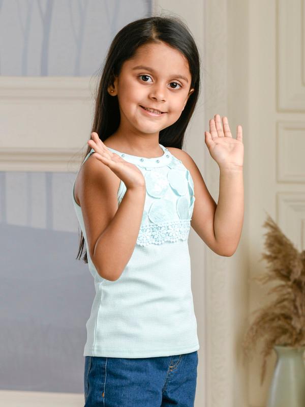 ALBION PREMIUM GIRLS TWEETY GREEN TOP