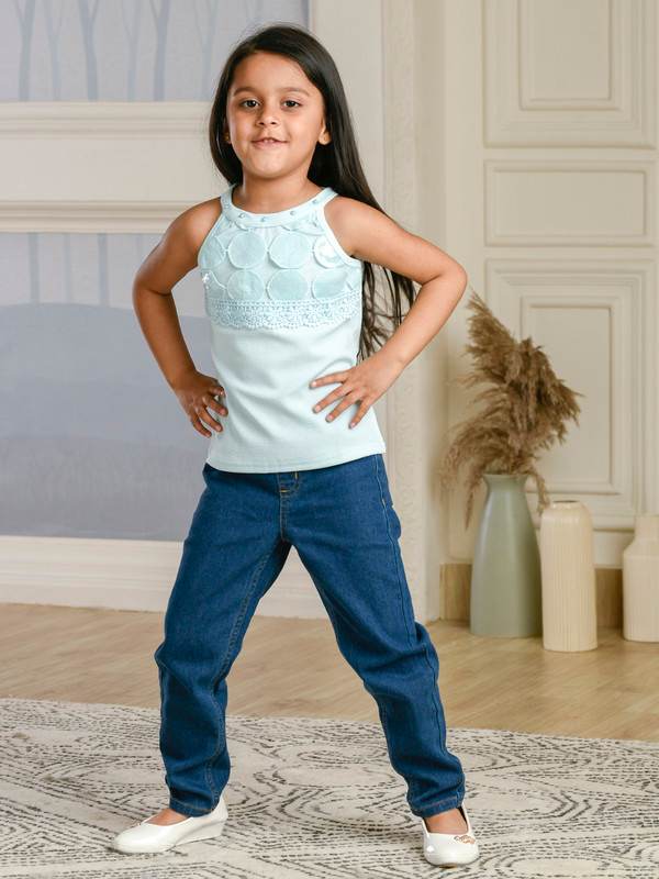 ALBION PREMIUM GIRLS TWEETY GREEN TOP