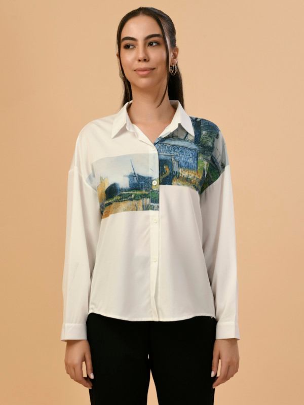 ALBION PREMIUM LADIES WHITE BLOUSON TOP