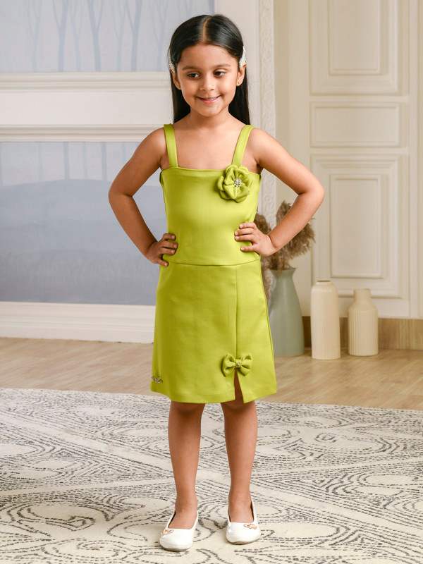 ALBION PREMIUM INFANTS KITTENS GREEN FROCK