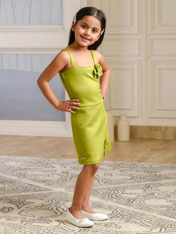 ALBION PREMIUM INFANTS KITTENS GREEN FROCK